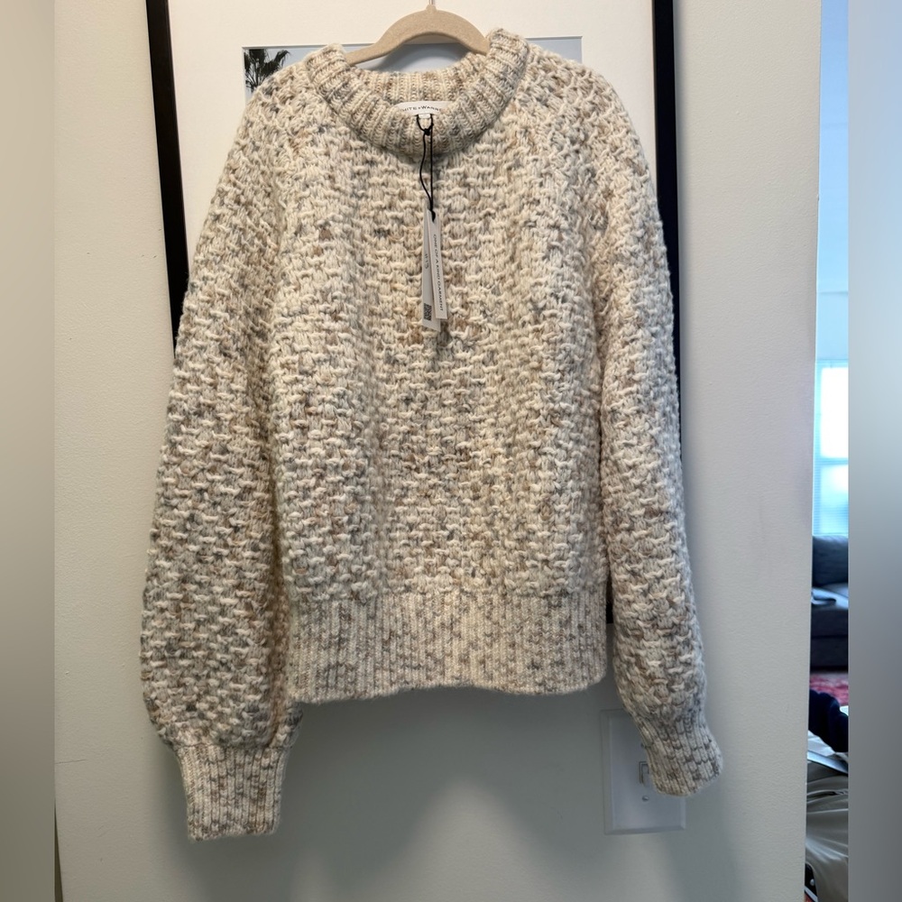 White + Warren Textured Cream Sweater